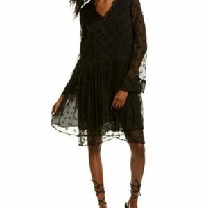 Johnny Was Corrales Silk Mini Dress Women's Black